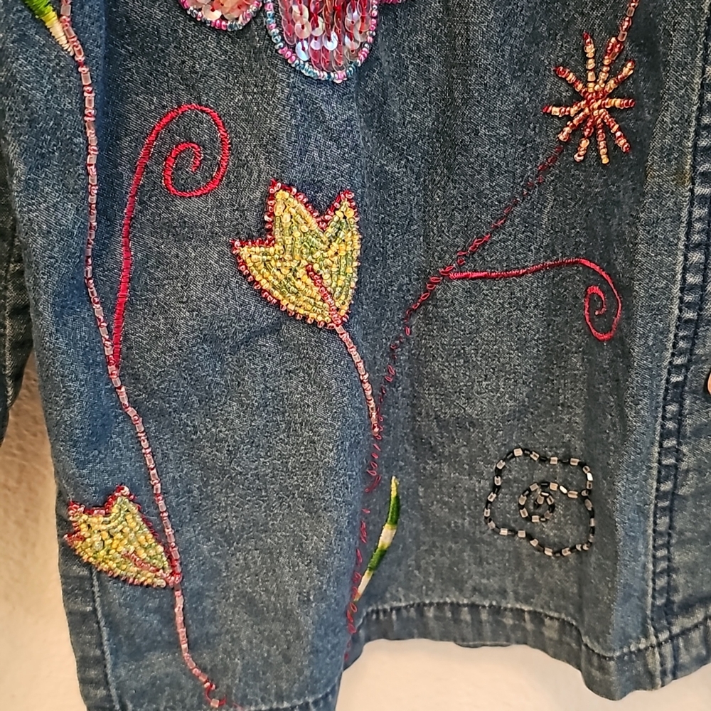 Beaded Button Down Shacket - Picture 10 of 12